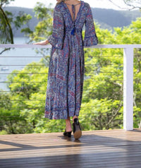 Cienna Livia Maggie Dress in blue pink - women's dress - detail view