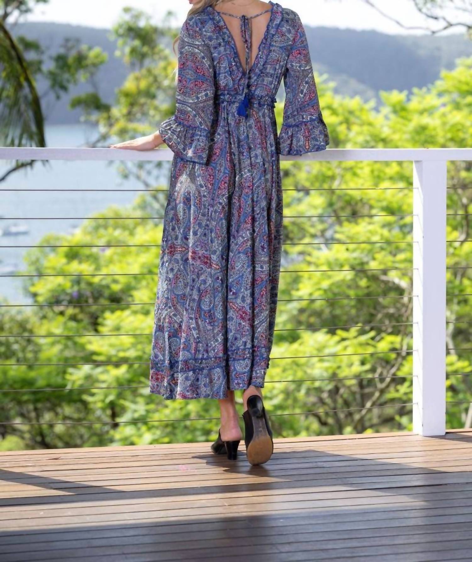 Cienna Livia Maggie Dress in blue pink - women's dress - detail view