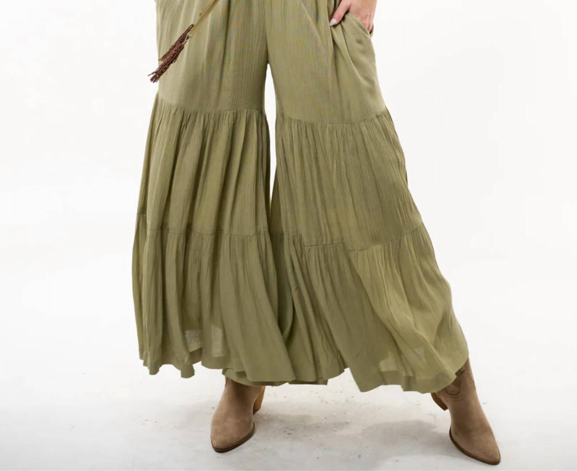 Aratta Dream Palazzo Pants in olive - women's pants