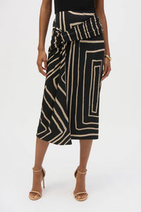Joseph Ribkoff - Silky Knit Geometric Print Midi Pencil Skirt