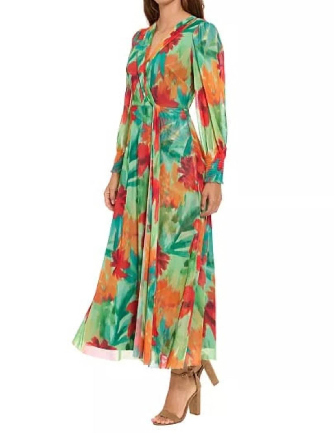 London Times - Women's Abstract Floral Maxi Dress