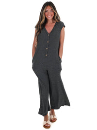 Very J - Easy Days Striped Jumpsuit