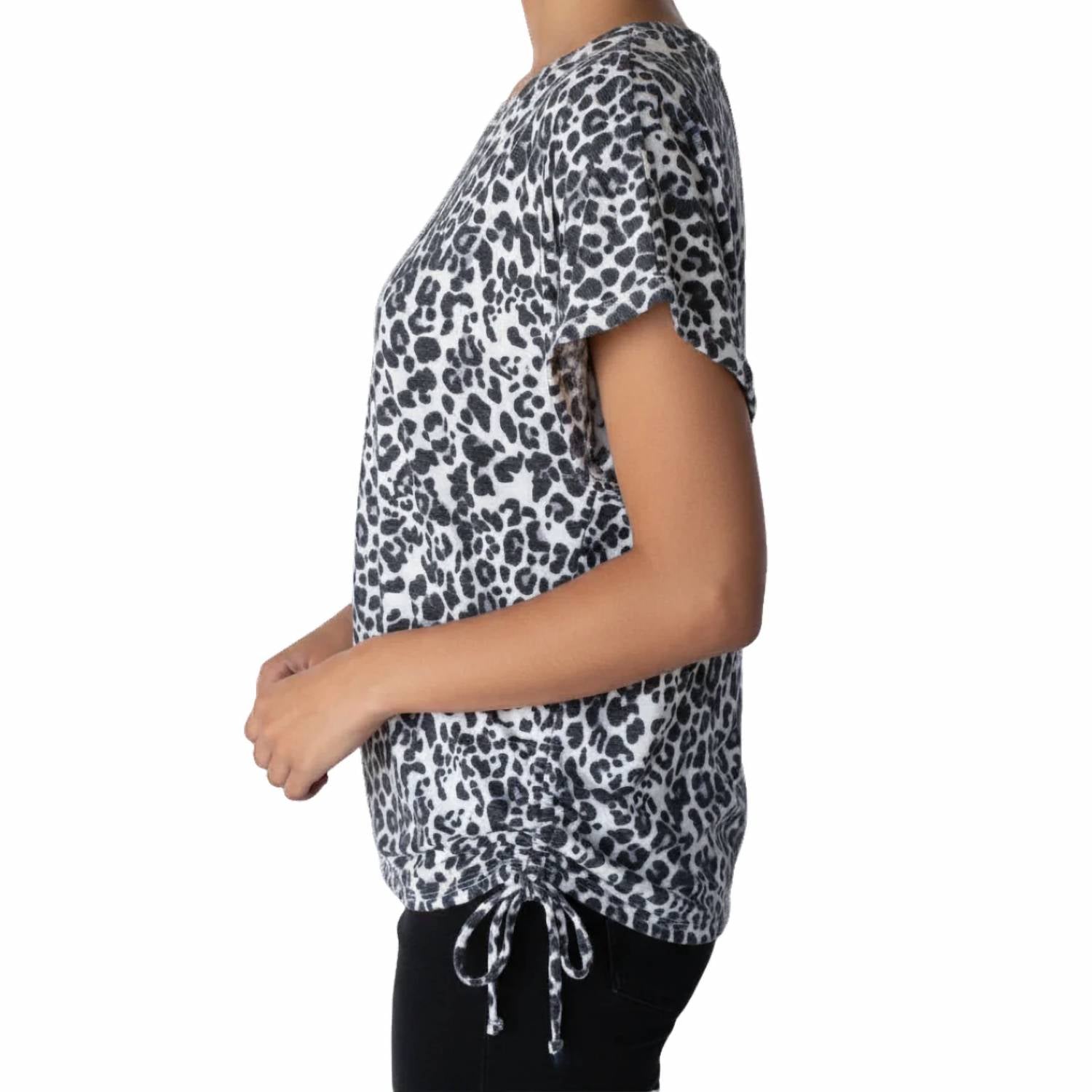 Keren Hart - Women's Print Ruched Knit Top