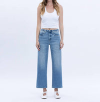 Lovervet - Willa Tummy Control High Rise Crop Wide Jeans