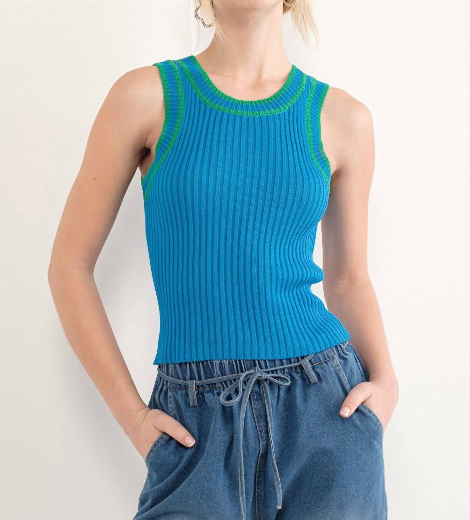 Pretty Garbage - Coralie Contrast Rib Tank – Snagged & Bagged
