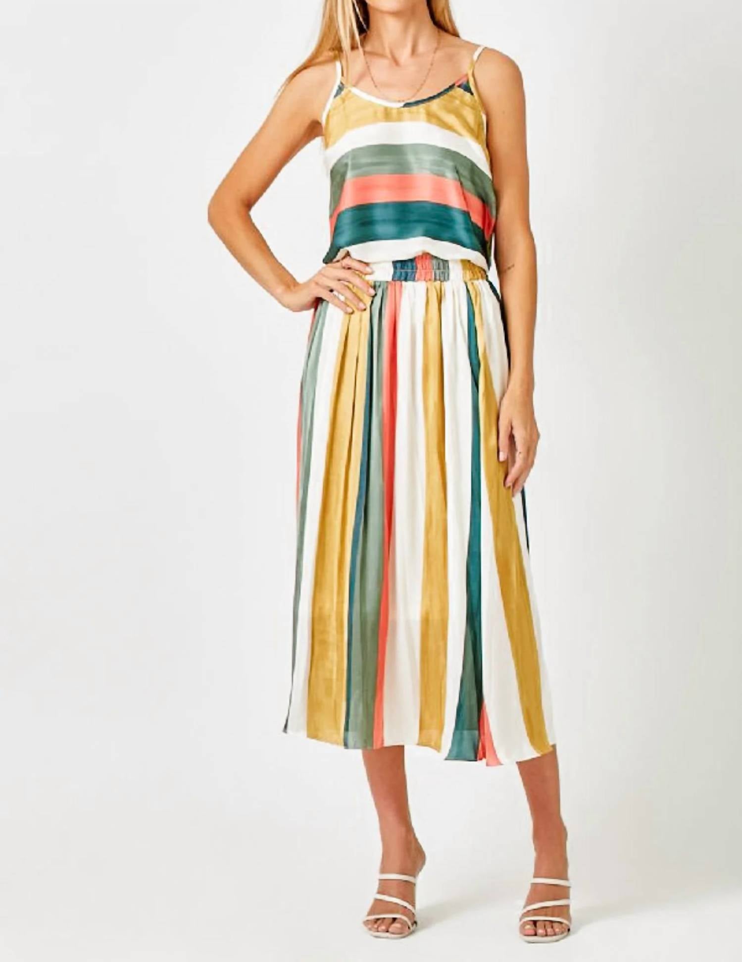 Mystree - Pleated Strip Skirt