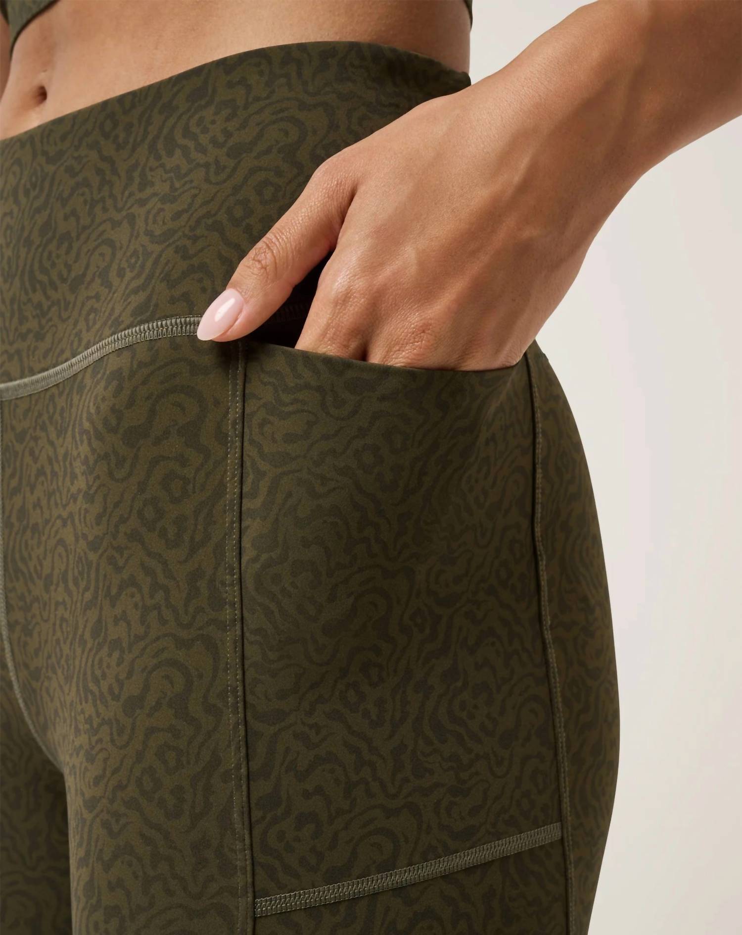 TravisMathew Moveknit Bonded Leggings in grape leaf - women's pants - detail view