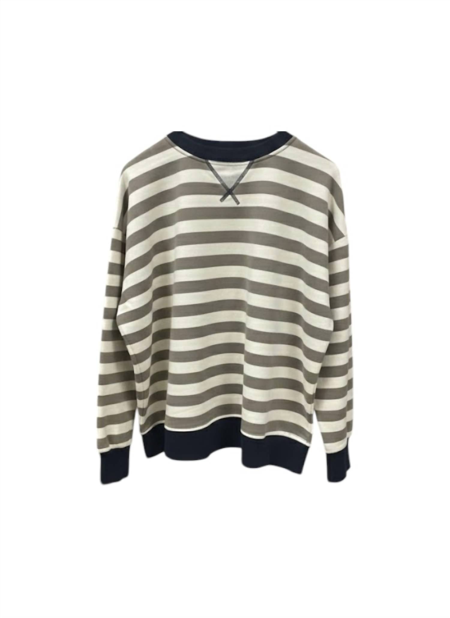 Hem & Thread - Women's Long Sleeve Stripe Sweater