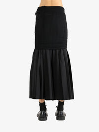 Maison Margiela Long Pleated Skirt in off black - women's skirt - alternate view