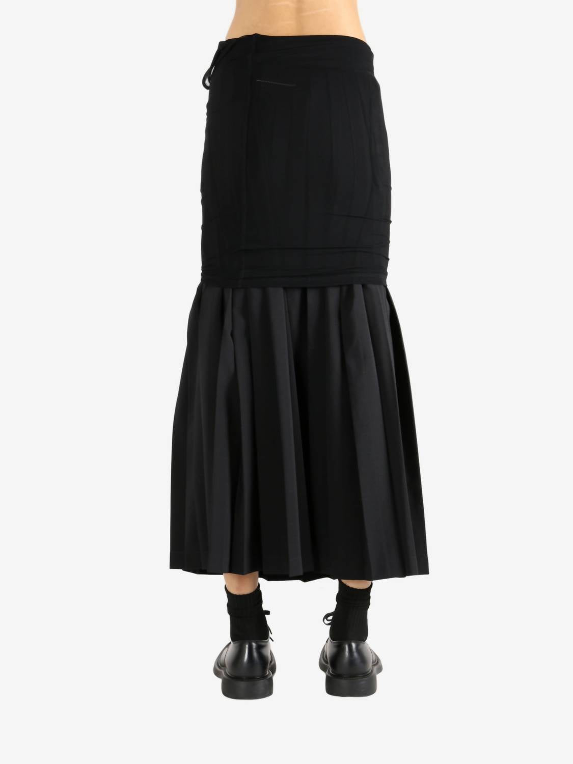 Maison Margiela Long Pleated Skirt in off black - women's skirt - alternate view