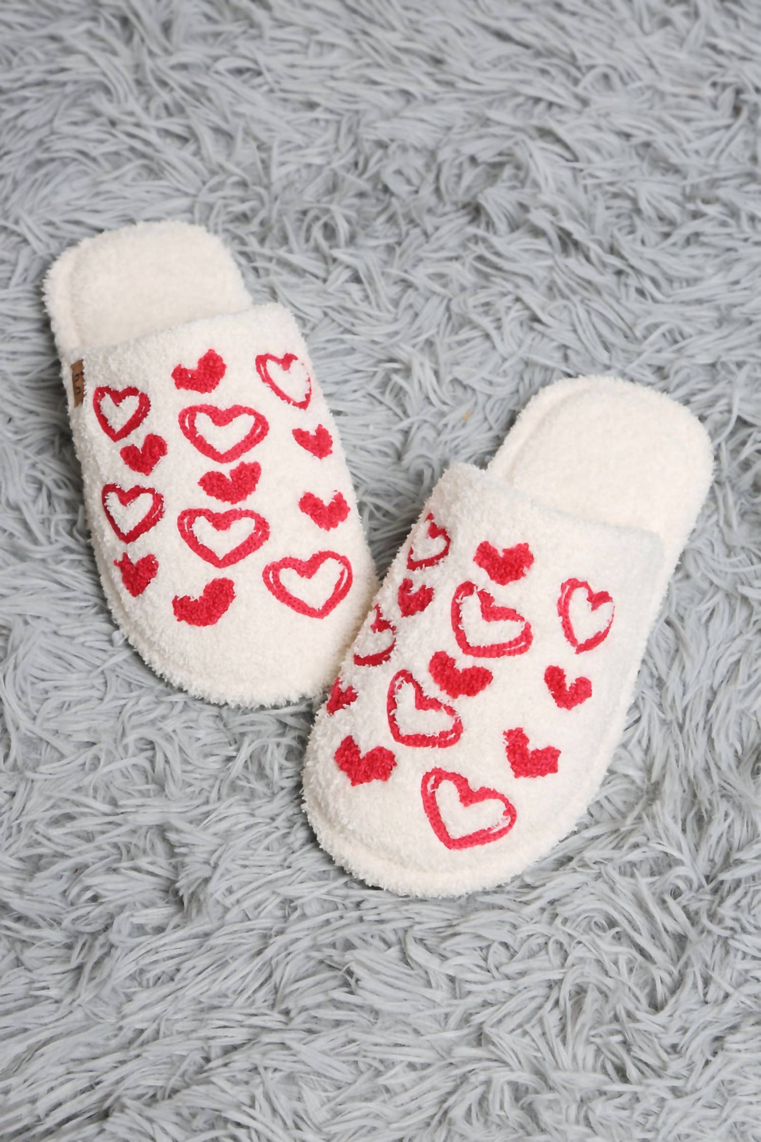 Wona Trading - Women's Candy Heart Embroidered Cozy Indoor Slippers