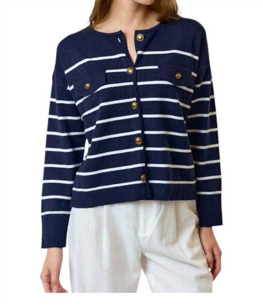 Lalavon - Stripe Cardigan