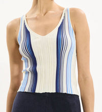 Theory - Stripe Rib Knit Scoop Neck Tank
