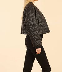 Dolce Cabo - Faux Leather Heart Quilted Jacket