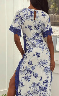 Lulus - Sweeten The Occasion Floral Lace Maxi Dress