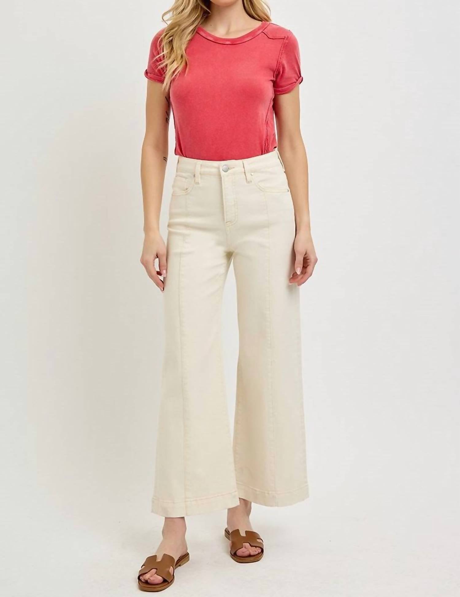 Risen - Heidi High Rise Crop Wide Leg Pants