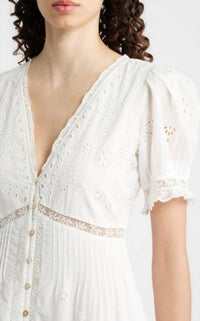 LoveShackFancy Tarragon Midi Dress in white - women's dress - alternate view