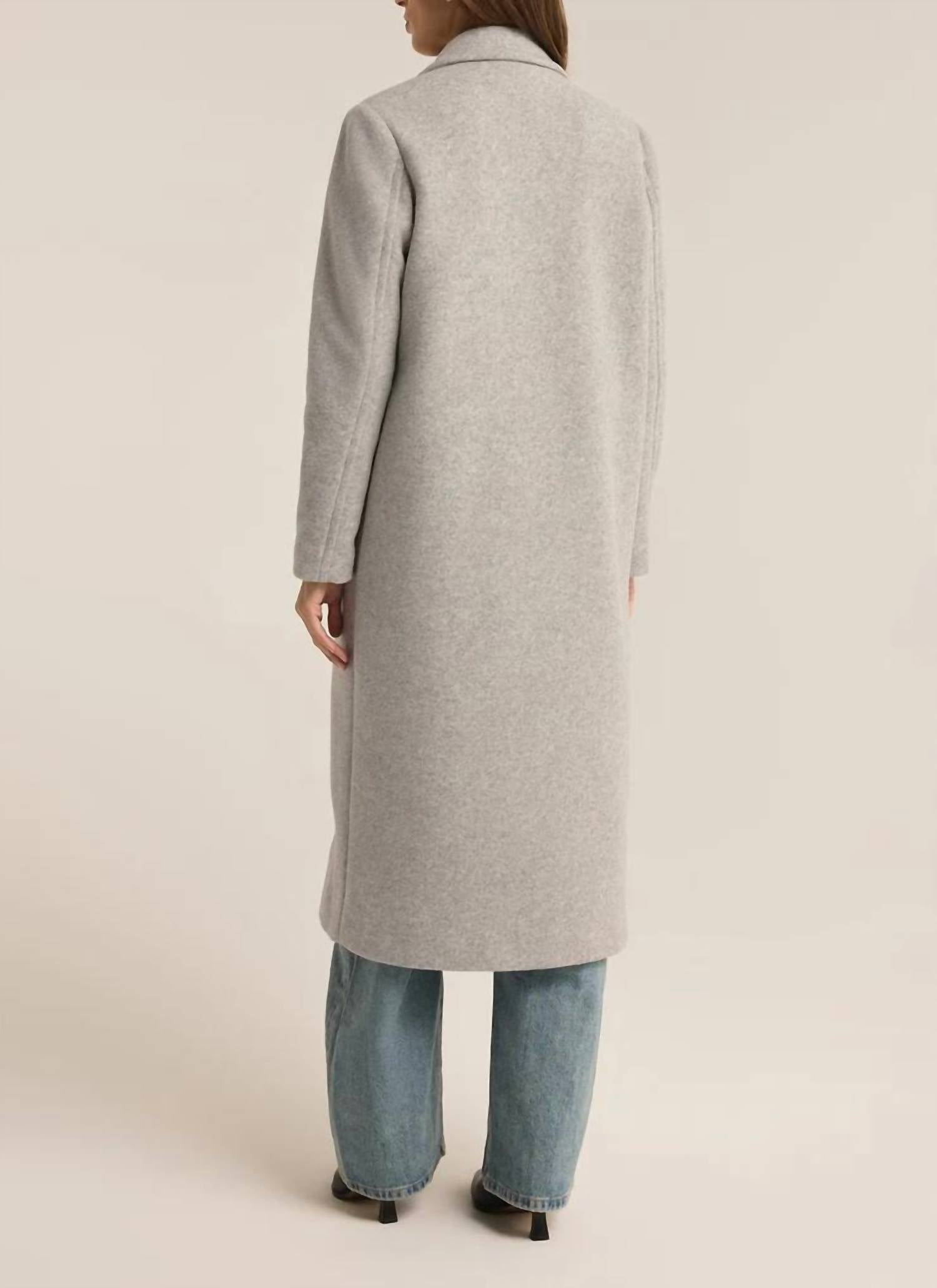 Z Supply Fountain Avenue Coat in heather grey - women's jacket - detail view
