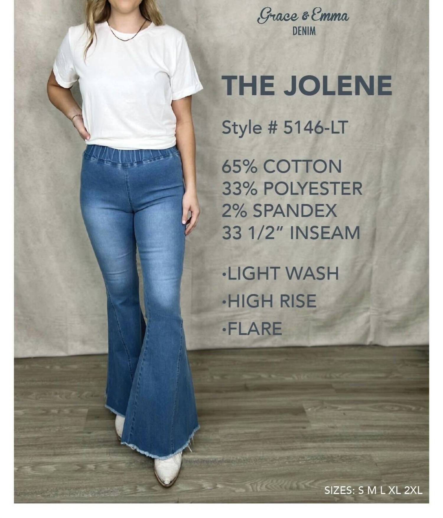 Southern Grace - The Jolene High Rise Flare Denim
