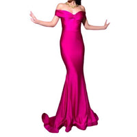 JESSICA ANGEL Off the Shoulder Gown in fuchsia - women's dress