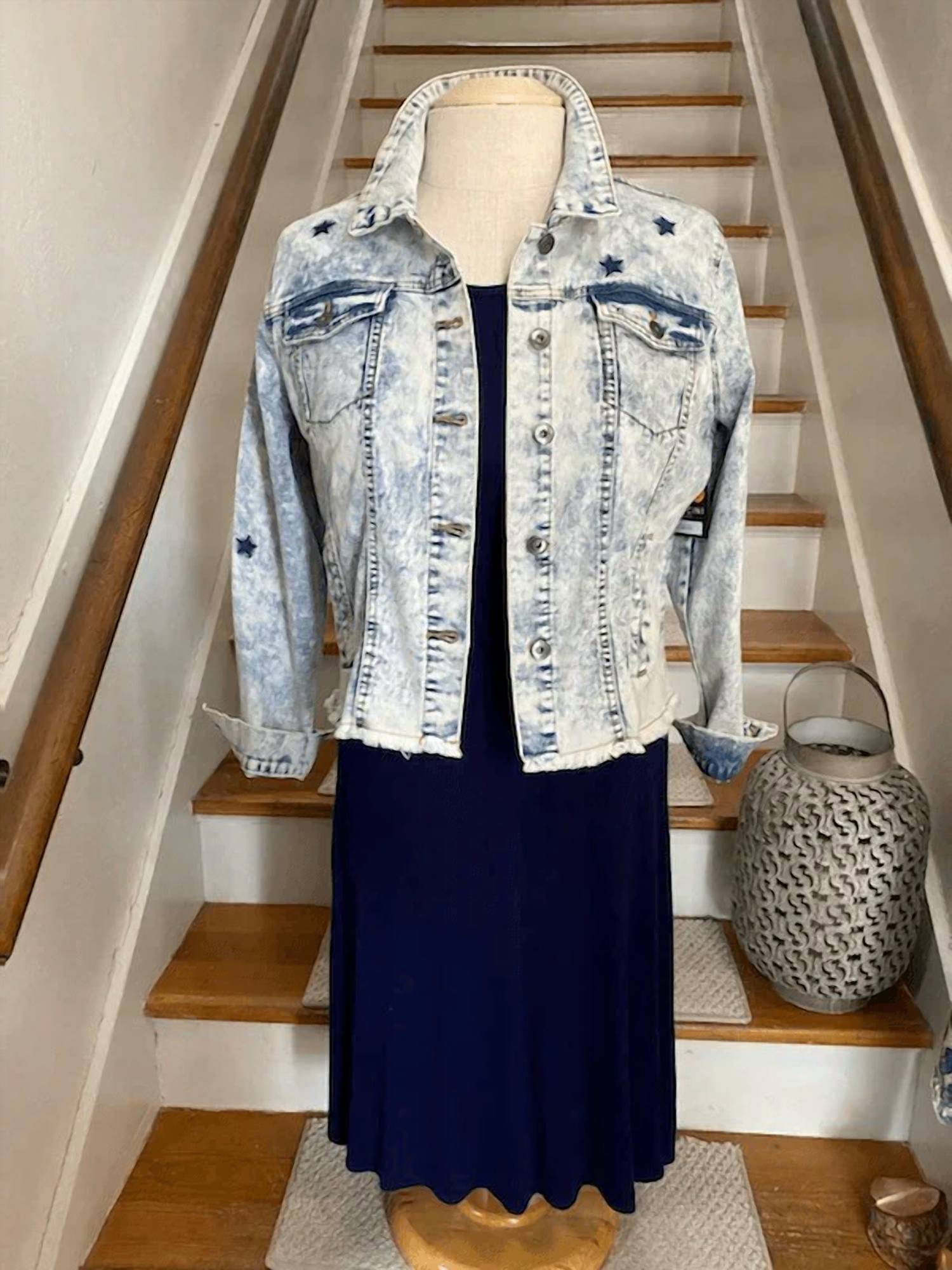 Pine Apparel - Women's Star Washed Denim Jacket