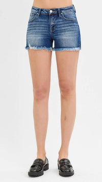 Risen - Low Rise Frayed Hem Shorts
