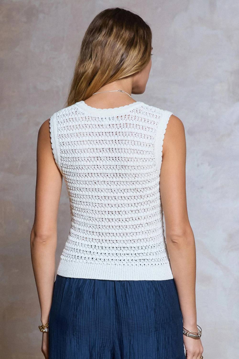 Current Air - Crochet Knit Tank Blouse