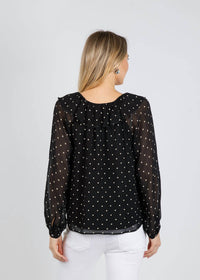 Rails Honora Ruffled Blouse in polka dots - women's blouse - detail view