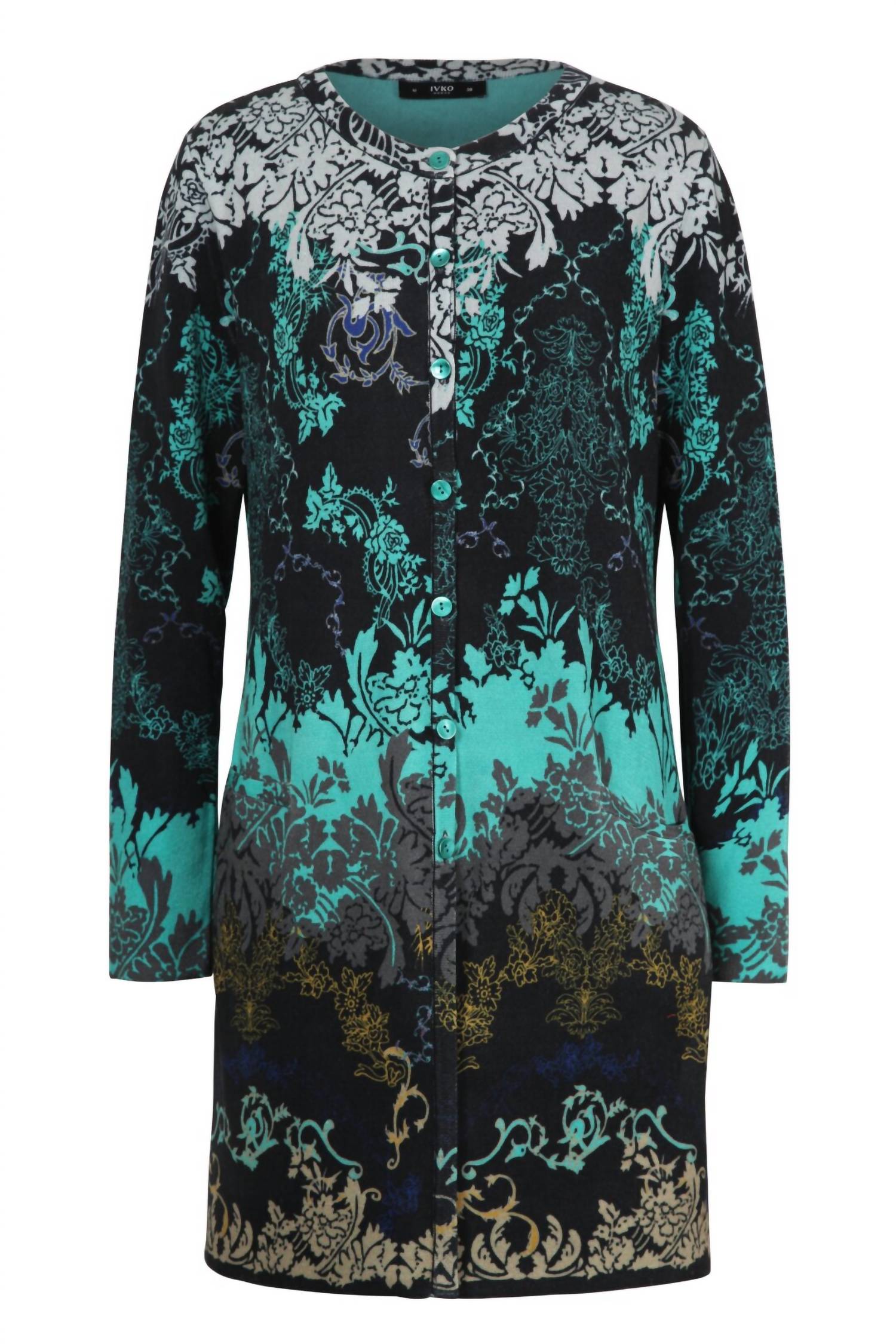 Ivko - Women's Coatigan Floral Print Dress