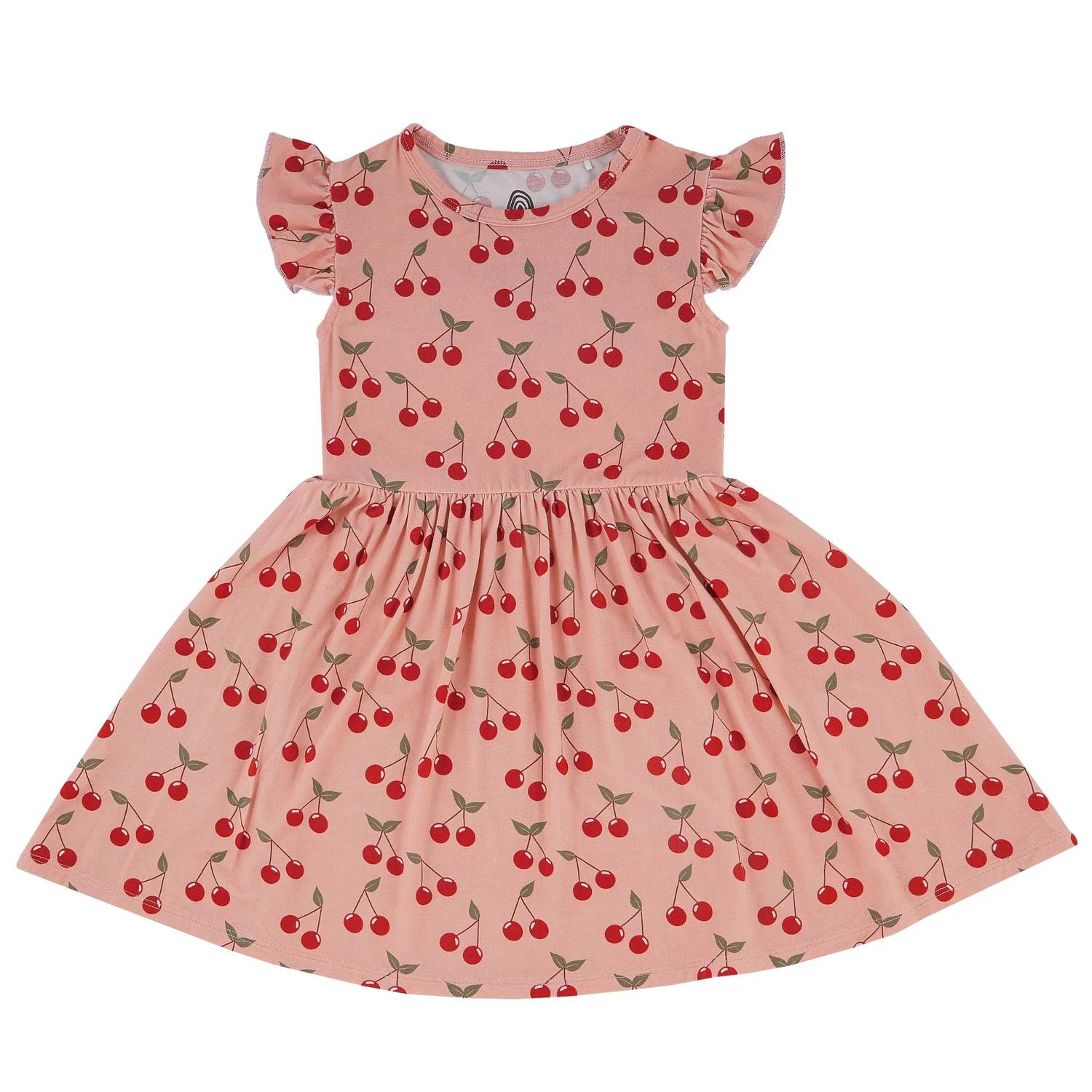Emerson And Friends - Girl's Very Cherry Short Sleeve Bamboo Twirl Dress