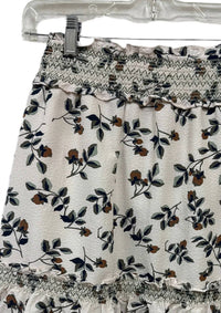 Flags & Anthem - Annabella Smocked Trim Floral Mini Skirt