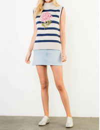 THML Pretty In Pink Sleeveless Knit Sweater in pink sleeveless knit sweater in cream - women's sweater - view 5