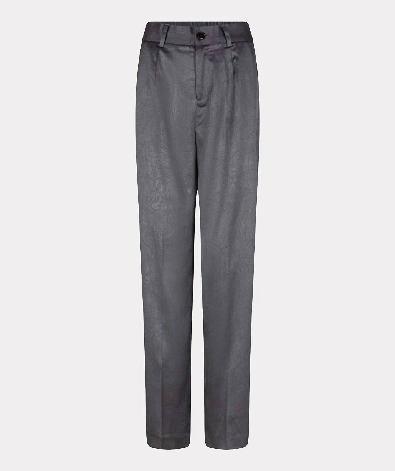 ESQUALO Shimmer Crinkle Trouser in grey - women's pants - alternate view