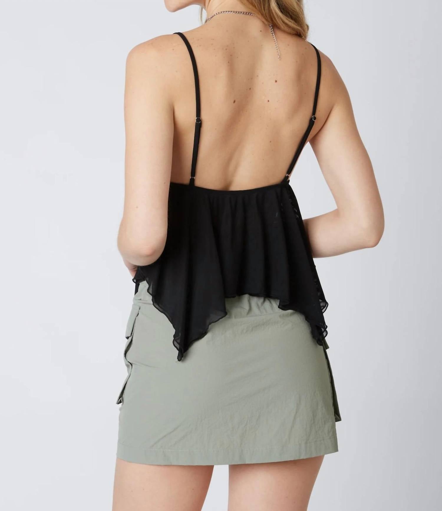 Cotton Candy La - Asymmetrical Mesh Top