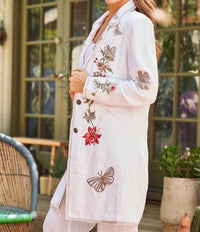 Paparazzi - Embroidered Slub Coat