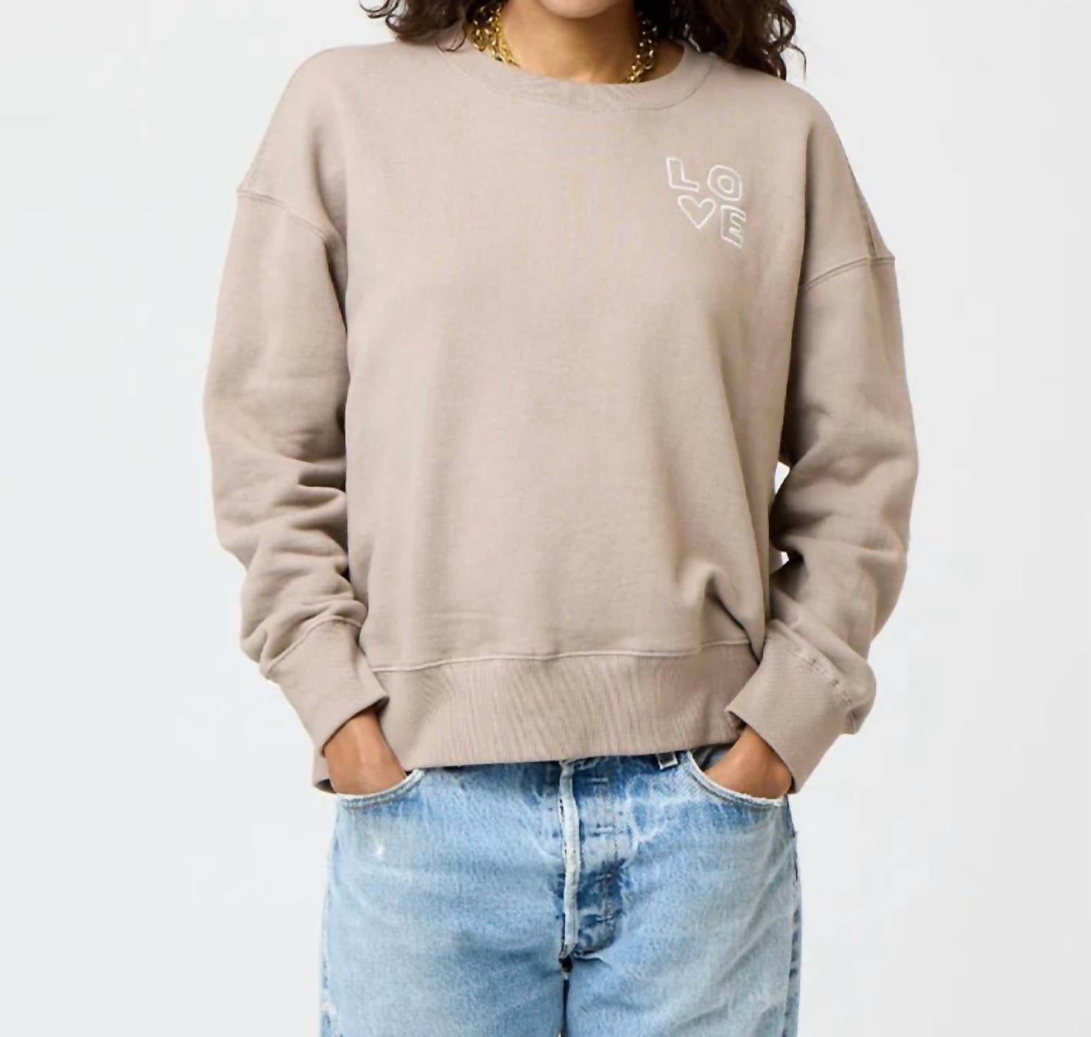KERRI ROSENTHAL Women's Ex Boyfriend Love Sweatshirt in cobblestone - women's top