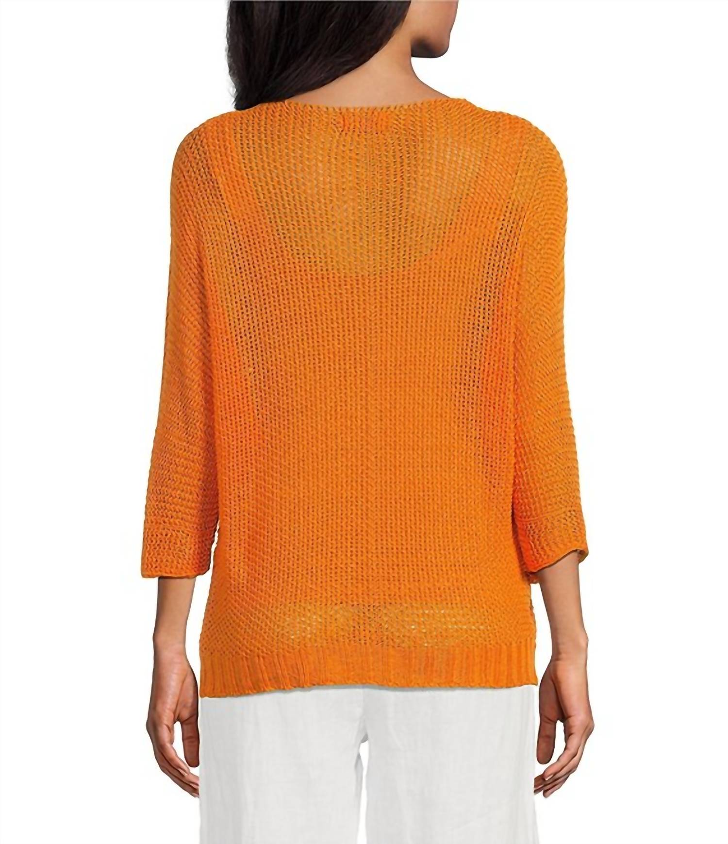 Made In Italy - Lightweight Knitted 3/4 Sleeve Top