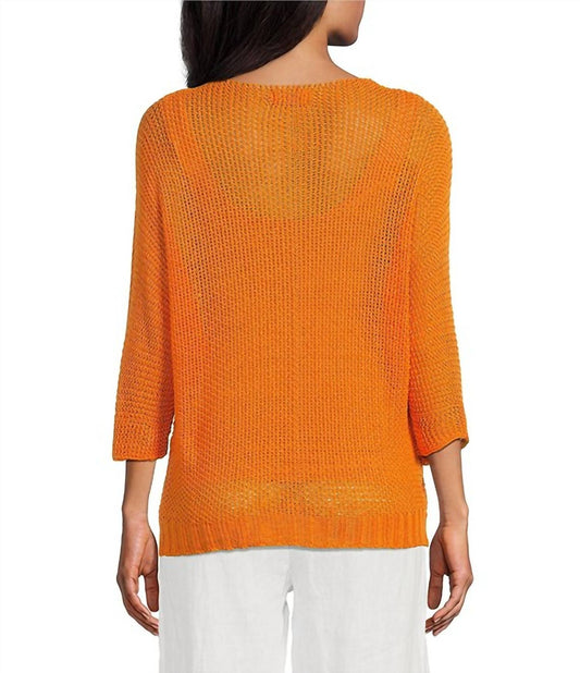 Made In Italy - Lightweight Knitted 3/4 Sleeve Top