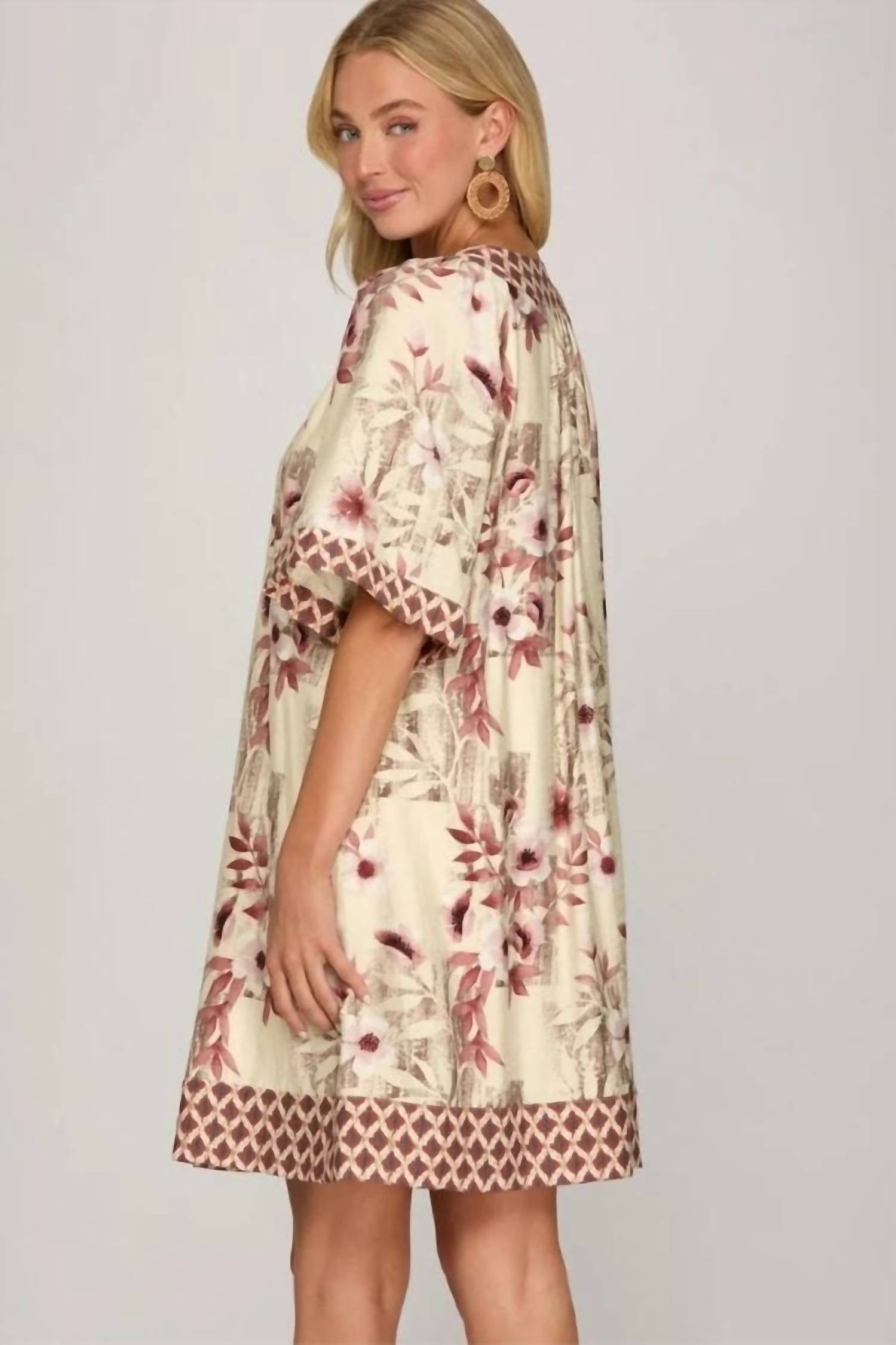 She + Sky - Bell Sleeve Mini Dress