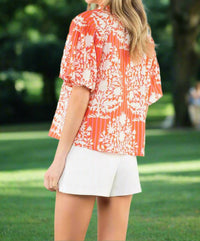 Thml - Botanical Stripe Puff Sleeve Blouse