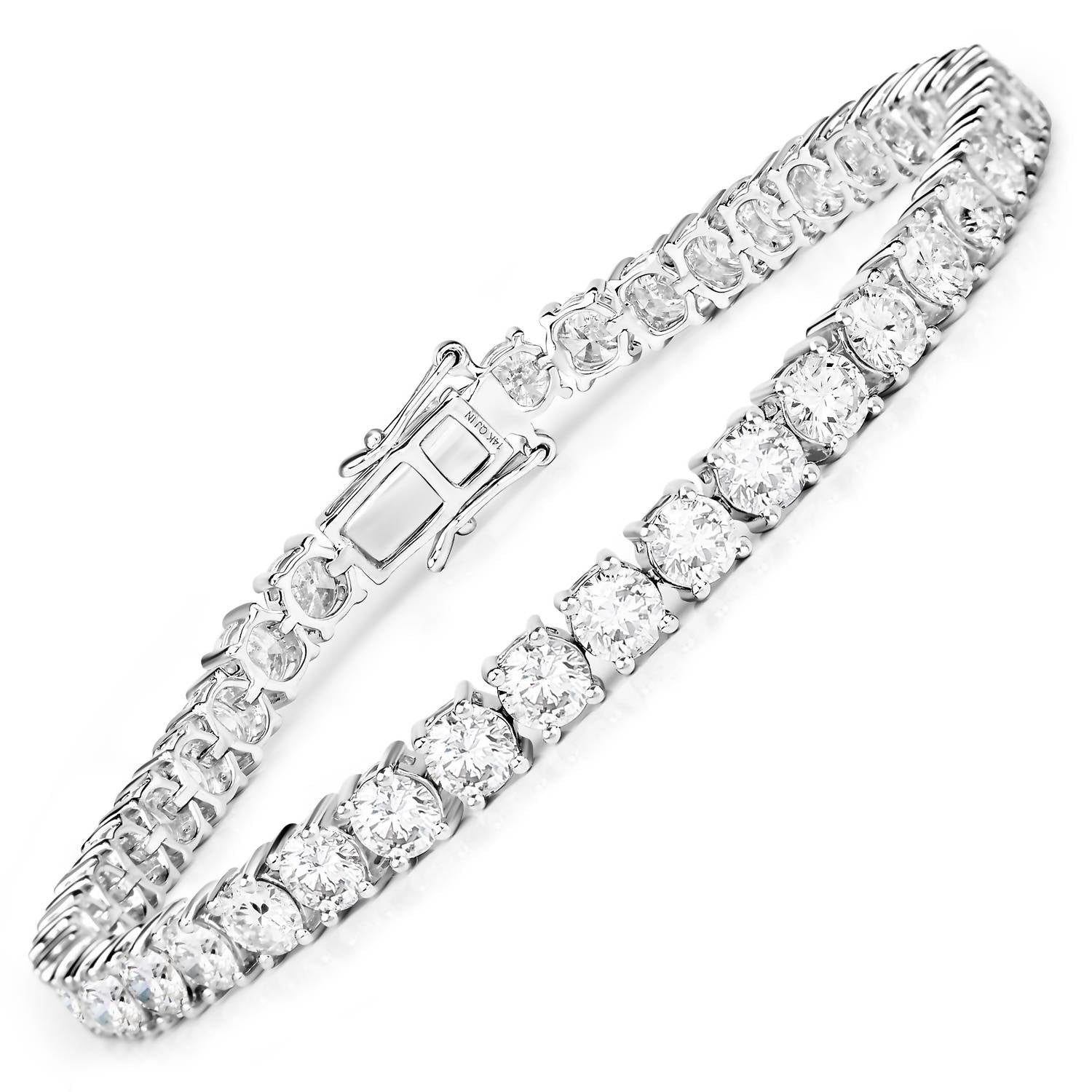 Diana M Jewels Women's Round Lab-grown Diamond Bracelet (10.00 Ct) - Bold in 14k white gold - women's jewelry