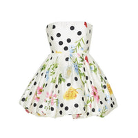 Ina Fashion - Floral Print Strapless Mini Dress