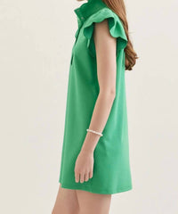 Entro - Scallop Flutter Sleeve Dress