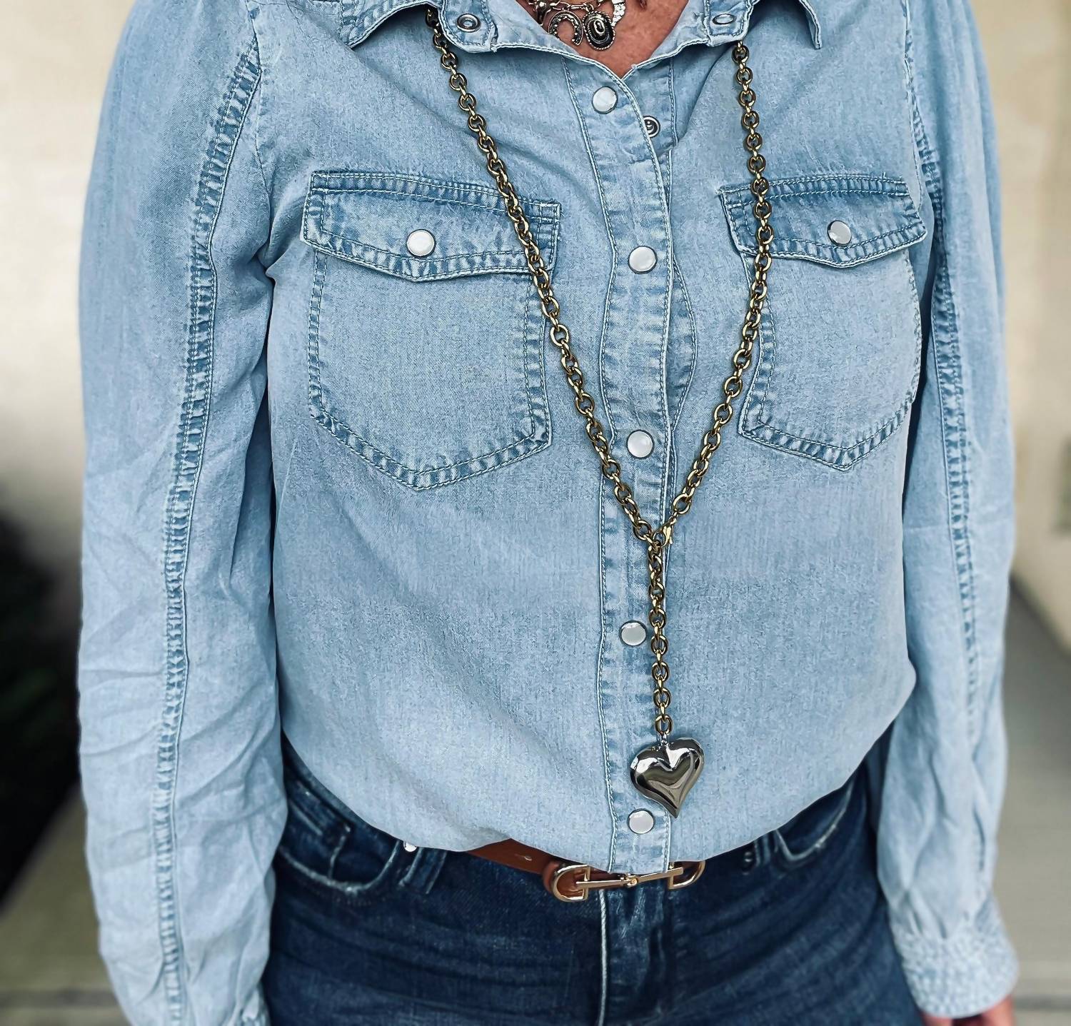 Doe And Rae - Pearland Jean Snap Top