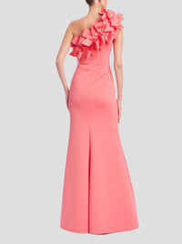 Badgley Mischka - One Shoulder With Bows Prom Gown