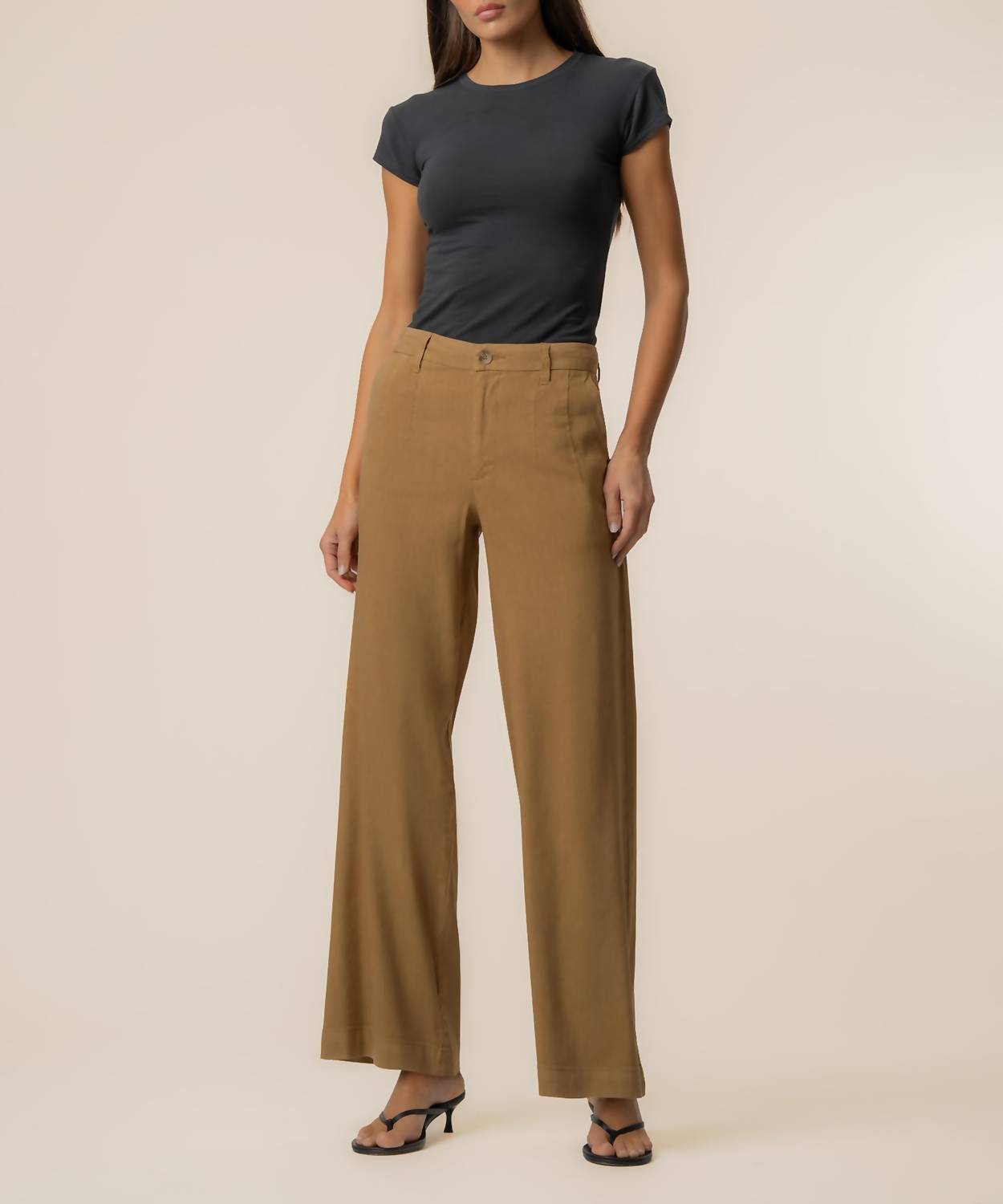 Kut From The Kloth - Meg Linen High Rise Wide Straight Leg Jeans