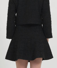 Stellah Novelty Tweed Mini Skirt in black - women's skirt - detail view