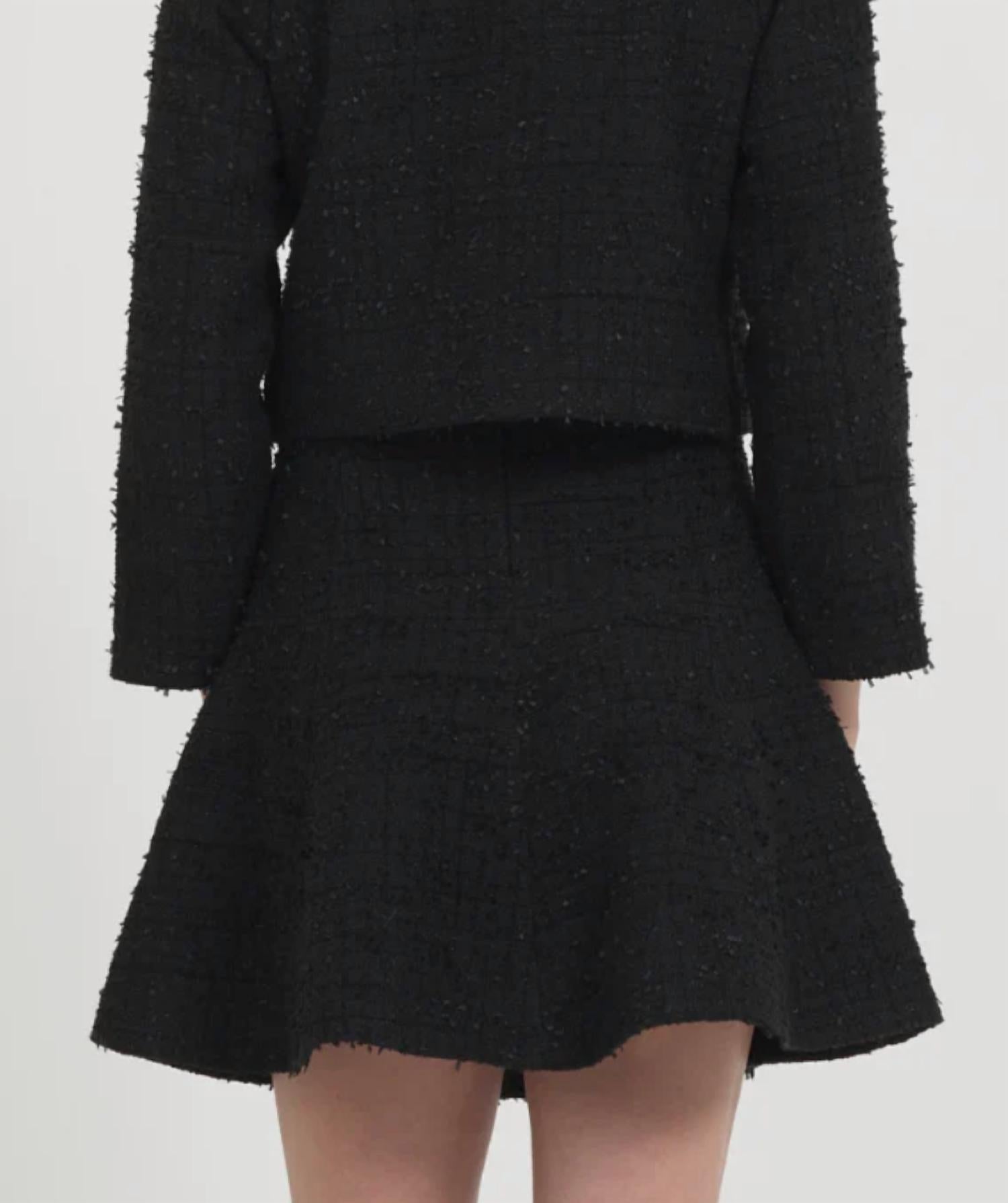 Stellah Novelty Tweed Mini Skirt in black - women's skirt - detail view