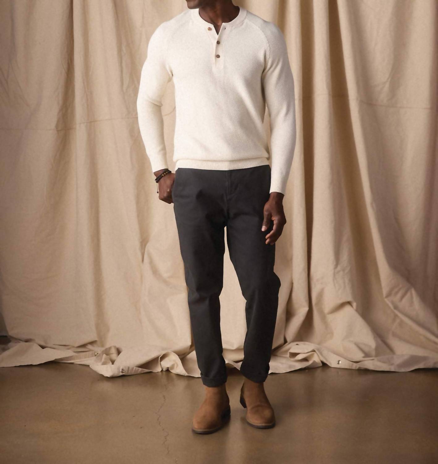 The Normal Brand - Coolmax Textured Henley Sweater