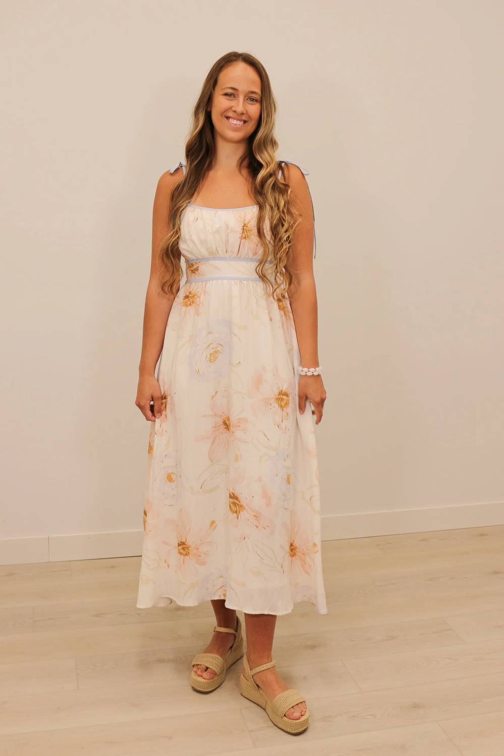 Blu Pepper - Caity Sleeveless Trim Midi Dress